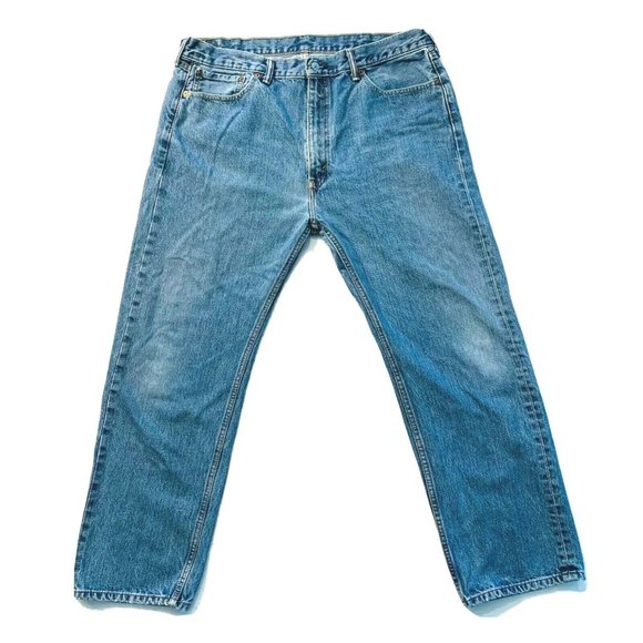 Vintage Levis 505 Tapered Relaxed Fit High‎ Rise Jeans Medium Wash Denim 40x30 - Picture 3 of 12